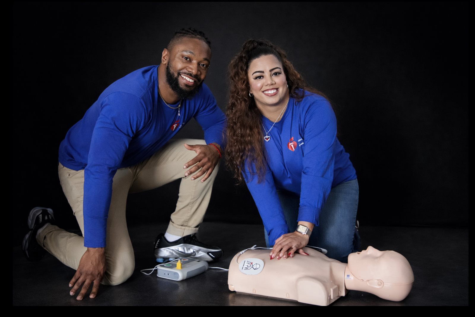 CPR training instructors photographed in studio